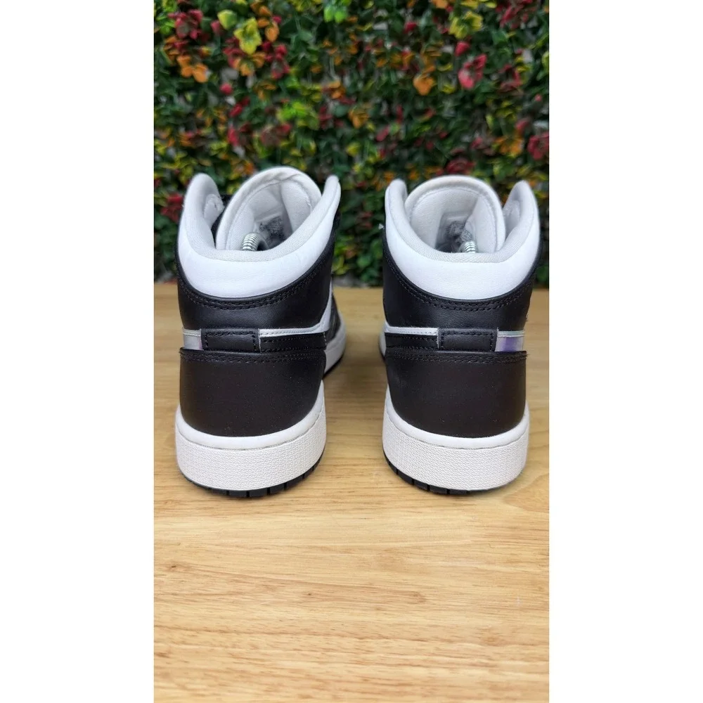 Nike Air Jordan 1 Mid Hologram SE GS Zen Master Black White DR9495-001 Kids 6Y
